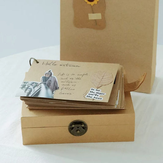 Refillable Kraft Paper Ring Notebook with Adjustable Leather Strap