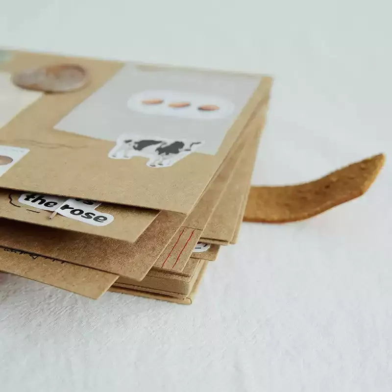 Refillable Kraft Paper Ring Notebook with Adjustable Leather Strap
